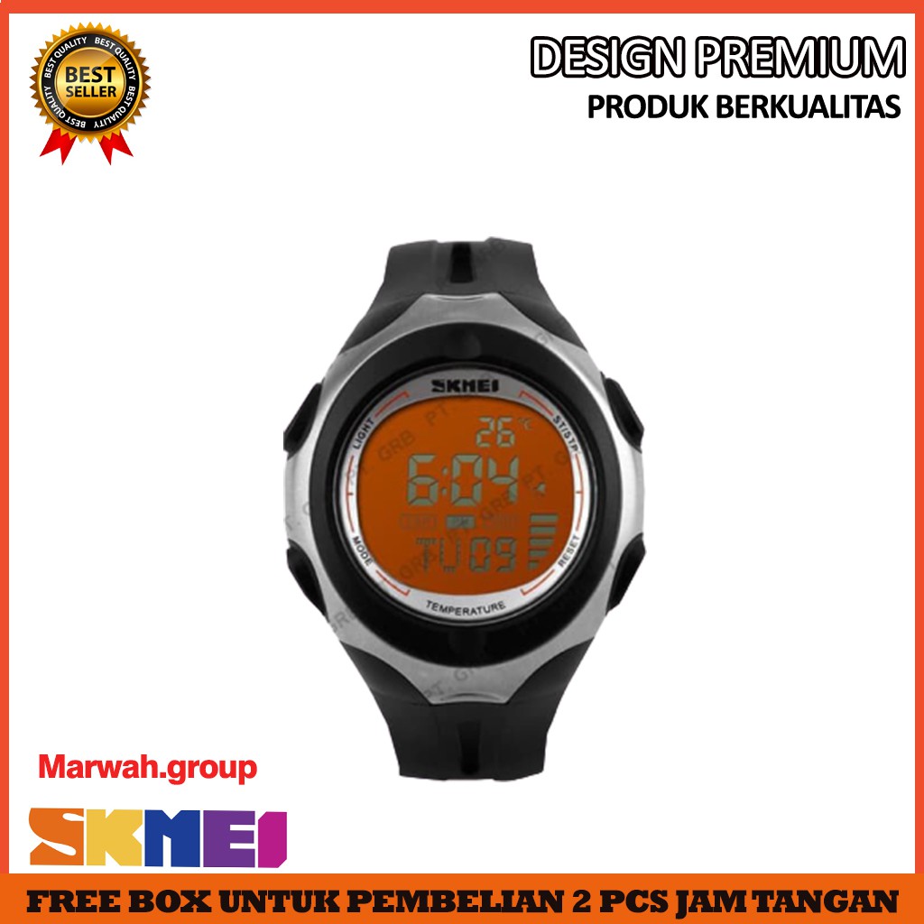 Jual Jam Tangan Pria Digital SKMEI 1080 Black Orange Water Resistant 50M D5N4 Shopee Indonesia