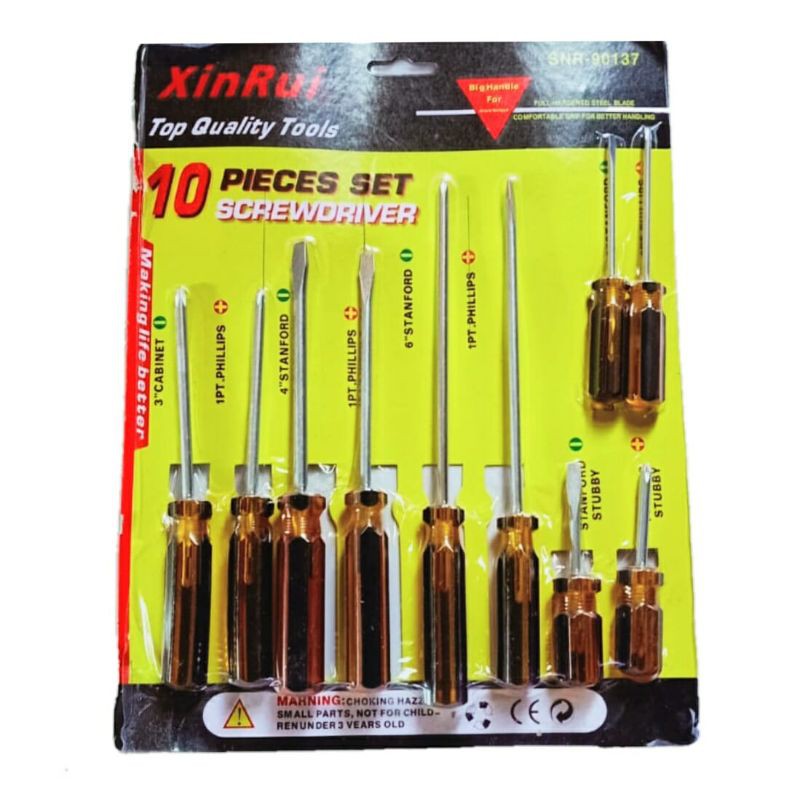 Jual Obeng Set 10 Pcs Screwdriver Plus Minus. | Shopee Indonesia
