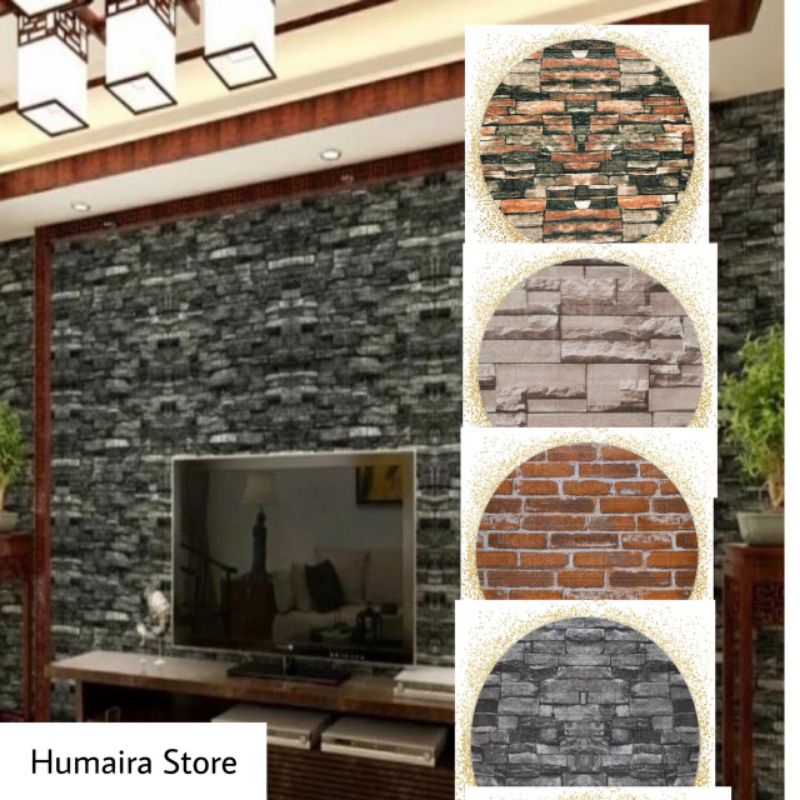 Jual (bisa COD) Wallpaper Brick Foam 3D Motif Batu Bata / Batu Alam ...