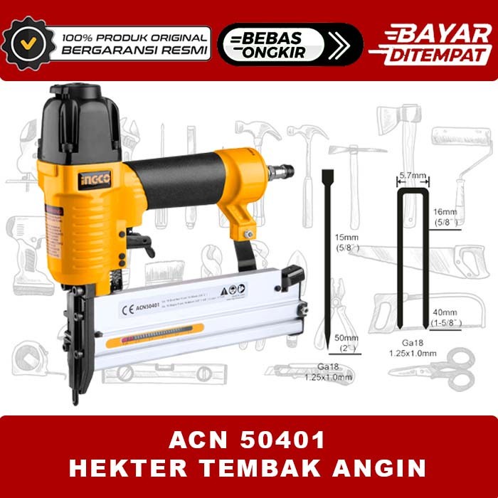 Jual Mesin Hekter Tembak Angin Air Brad Nailer Staples Paku Ingco Acn Shopee Indonesia