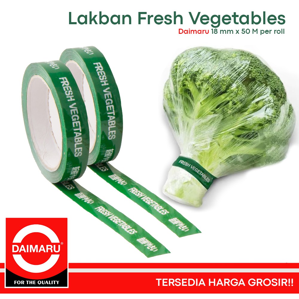 Jual Lakban Fresh Vegetables / Lakban sayur Daimaru 18 mm x 50 M per ...