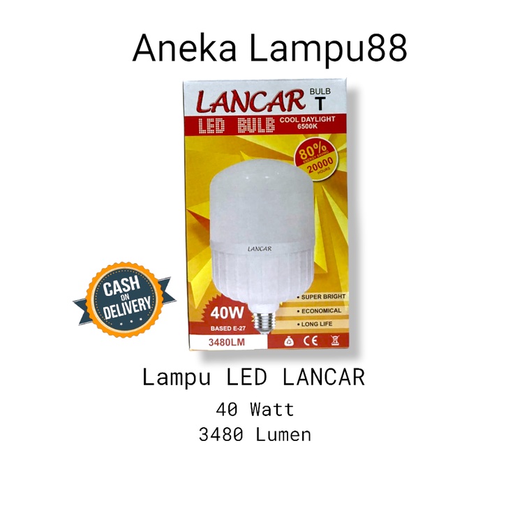 Jual LAMPU LED 40 WATT LANCAR PUTIH SNI - BOHLAM LAMPU JUMBO 40WATT ...