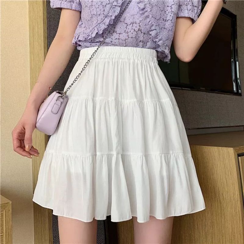 Jual bawahan rok mini wanita rempel ruffle susun katun rayon | Shopee ...