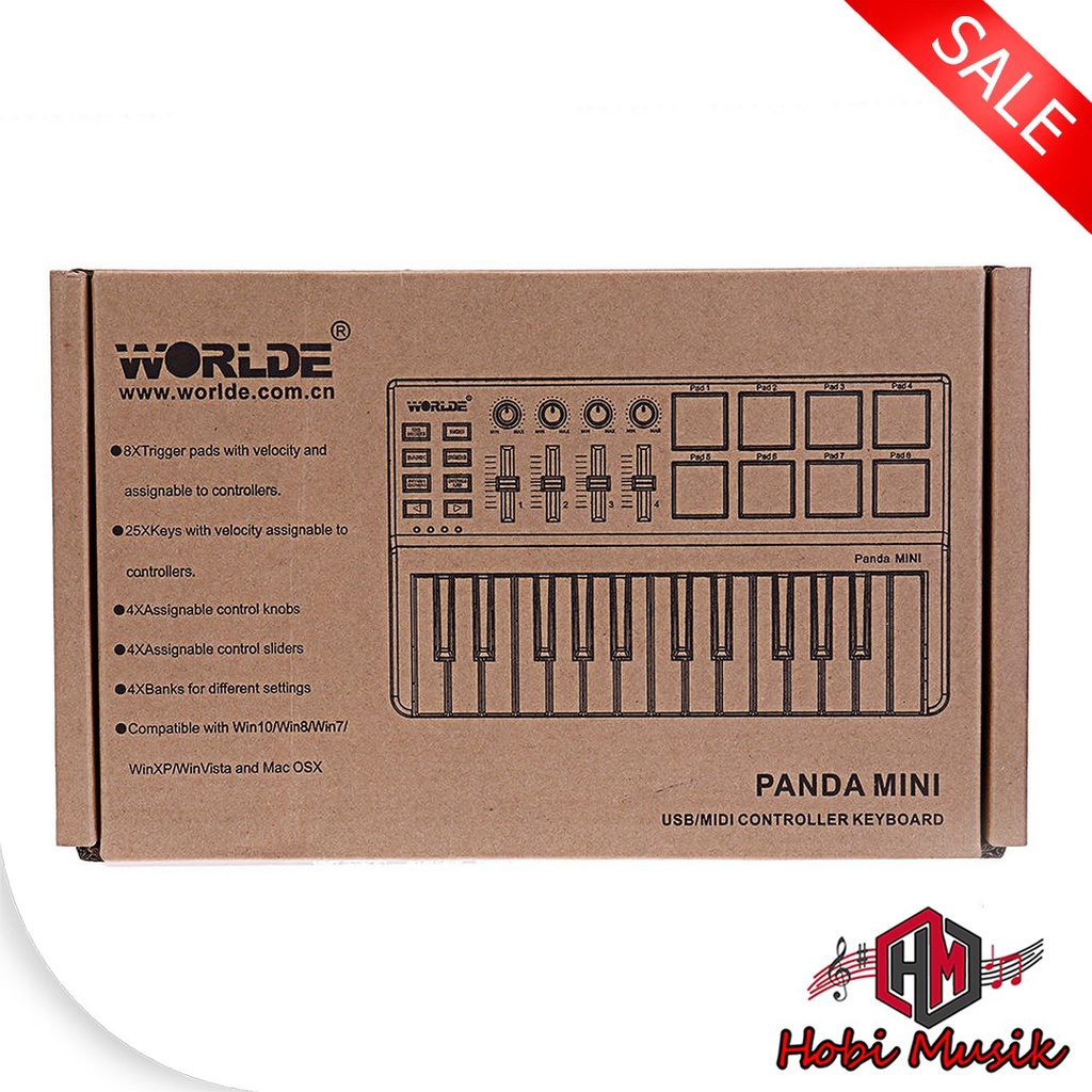 Jual Worlde Panda Mini Portable 25 Key USB Keyboard Midi Controller ...