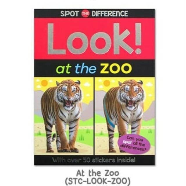 Jual Spot the difference look at the zoo. With over 50 stickers inside ...
