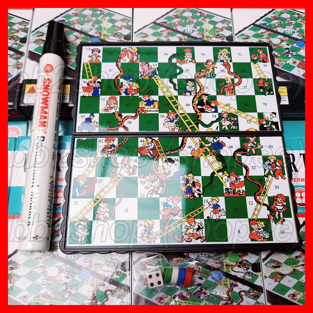 Jual Ular Tangga Magnet Mini Bisa Lipat Saku Snakes & Ladders Snake ...