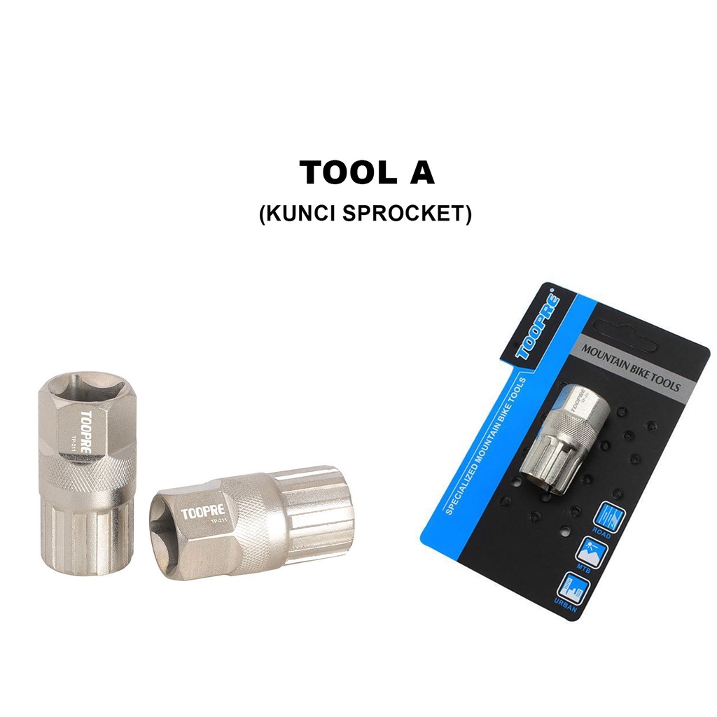 Jual Kunci Penahan Pembuka Sprocket Sepeda Tool Alat Cassette Freewheel Gear Gir Remover Toopre Shopee Indonesia