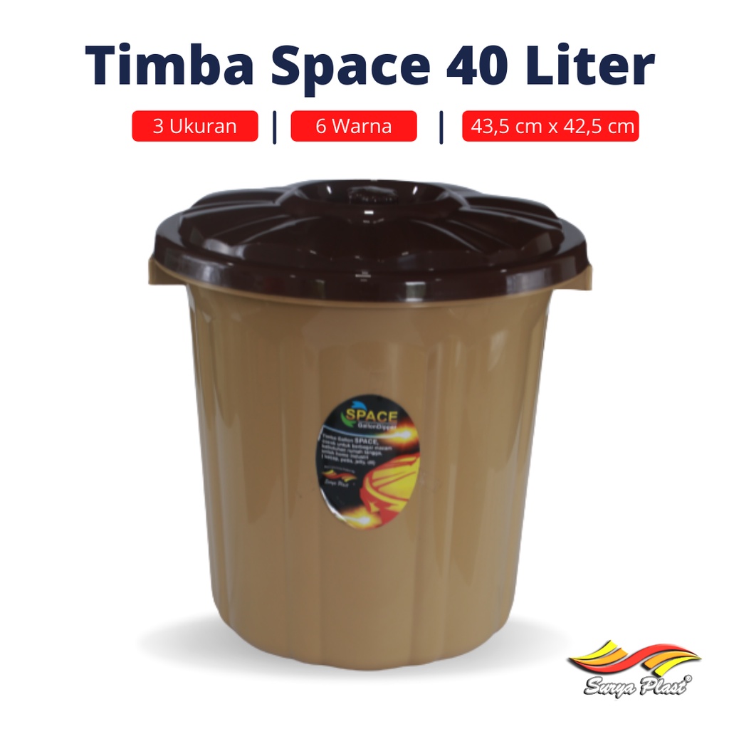 Jual Surya Plast Timba Air Space Plastik Dengan Tutup 40 Liter