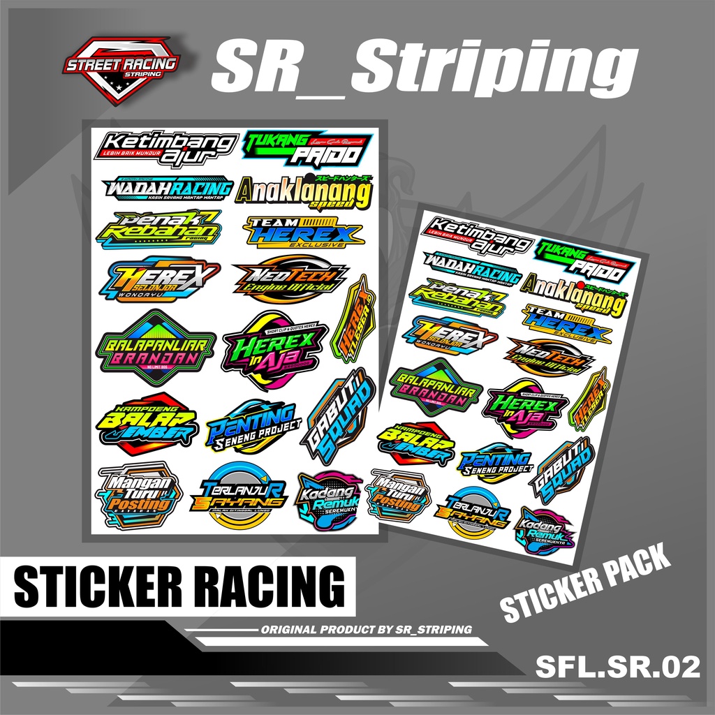 Jual ( Sudah Terpotong ) Sticker Racing Sricker Herex Bahan Vynil ...