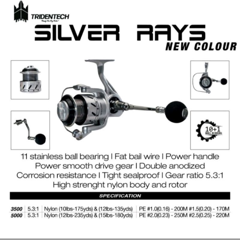 Jual Rel Tridentech Silver Rays New Color 3500/5000 | Shopee Indonesia