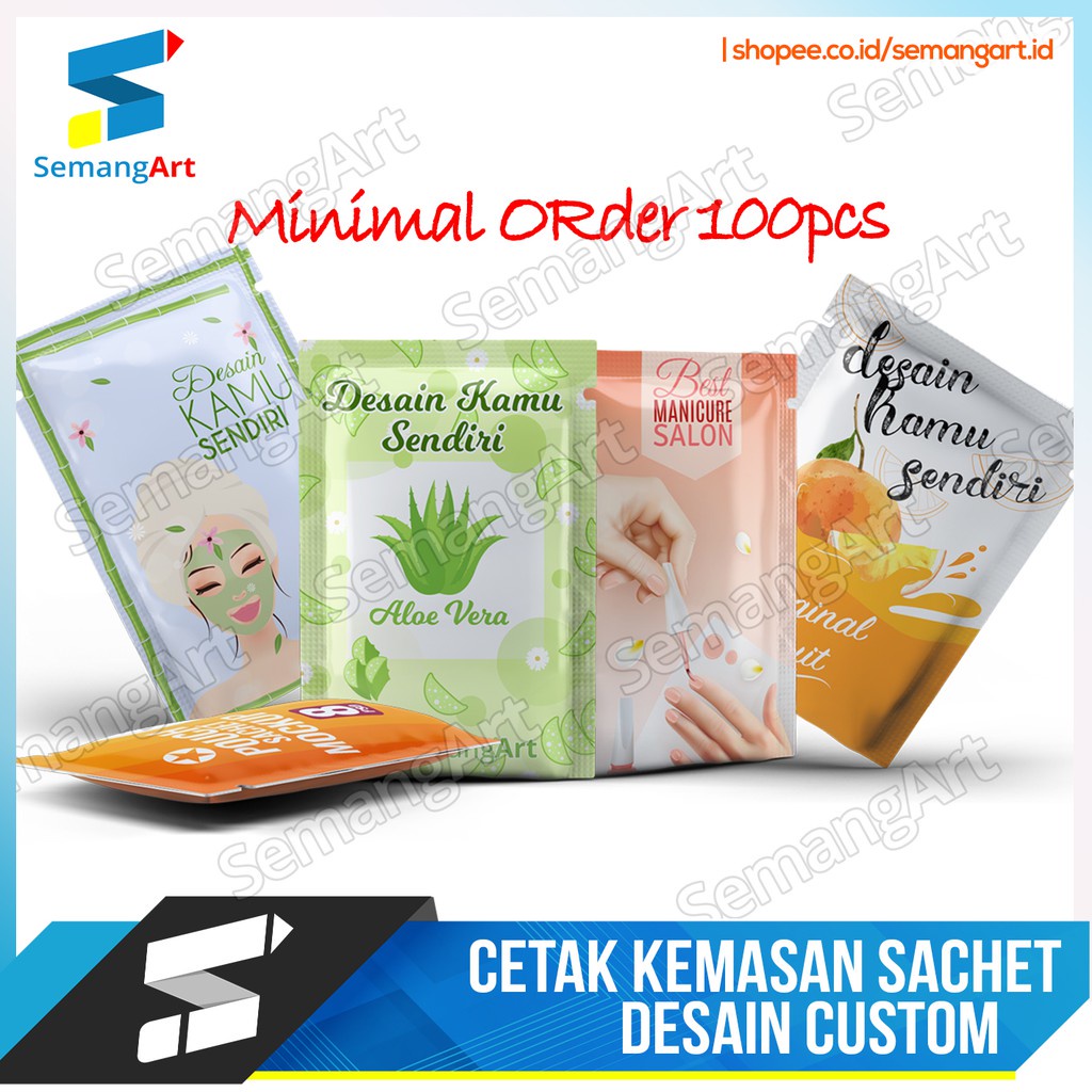 Jual Semangart Cetak Kemasan Sachet Masker Bungkus Makanan Desain Custom Shopee Indonesia