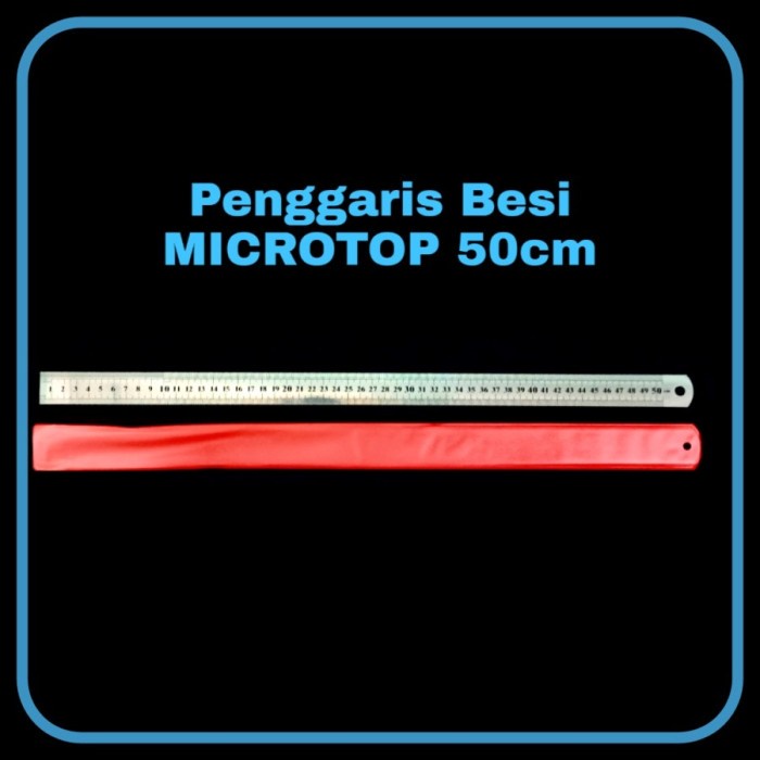 Jual Jos Penggaris Besi Microtop Cm Metal Ruler Garisan Besi Ukur Shopee Indonesia