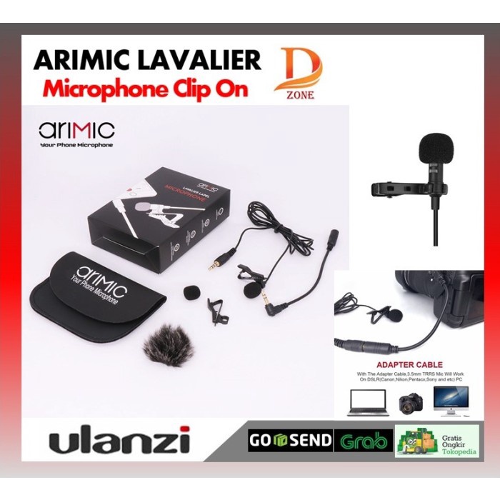 Jual Ulanzi ARIMIC Lavalier Microphone Clip-On VLogging | Shopee Indonesia