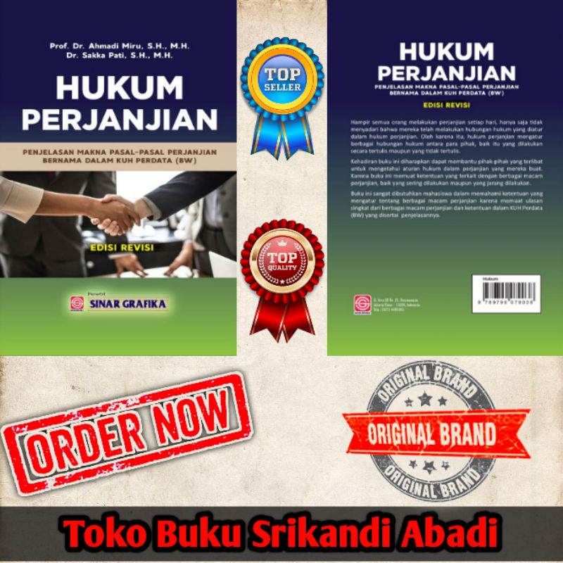 Jual HUKUM PERJANJIAN : PENJELASAN MAKNA PASAL-PASAL PERJANJIAN BERNAMA ...