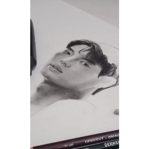 Jual Sketsa Wajah Hitam putih / gambaran wajah hitam putih / Lukisan