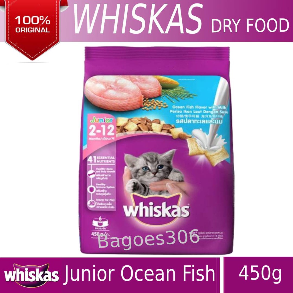 Jual Whiskas Dry Food Junior Ocean Fish 450g Shopee Indonesia