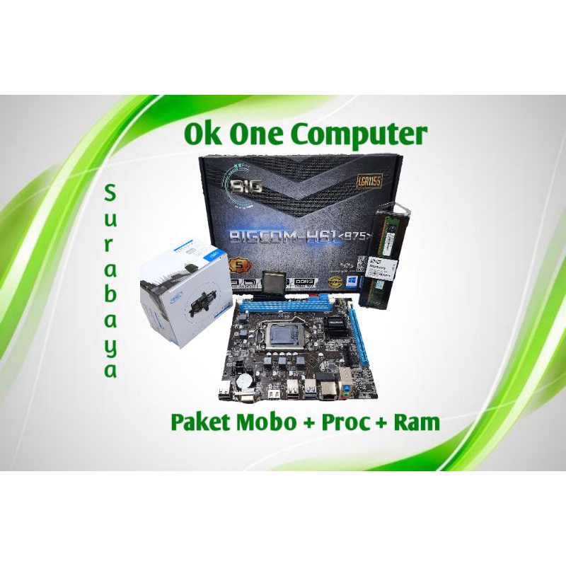 Jual Paket Core I5 3470 3.2Ghz // Mobo H61 BIGCOM // Ram 8Gb BIGCOM ...