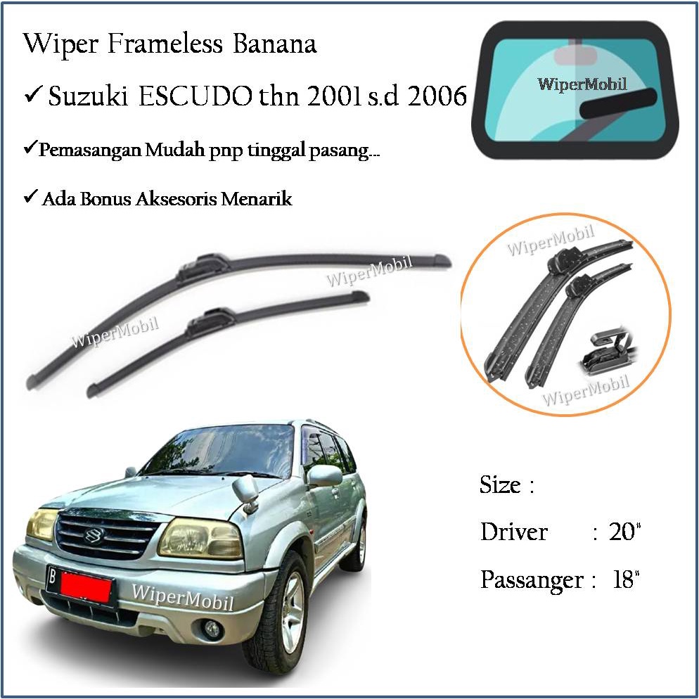 Jual Wiper Frameless Mobil Suzuki Escudo Shopee Indonesia