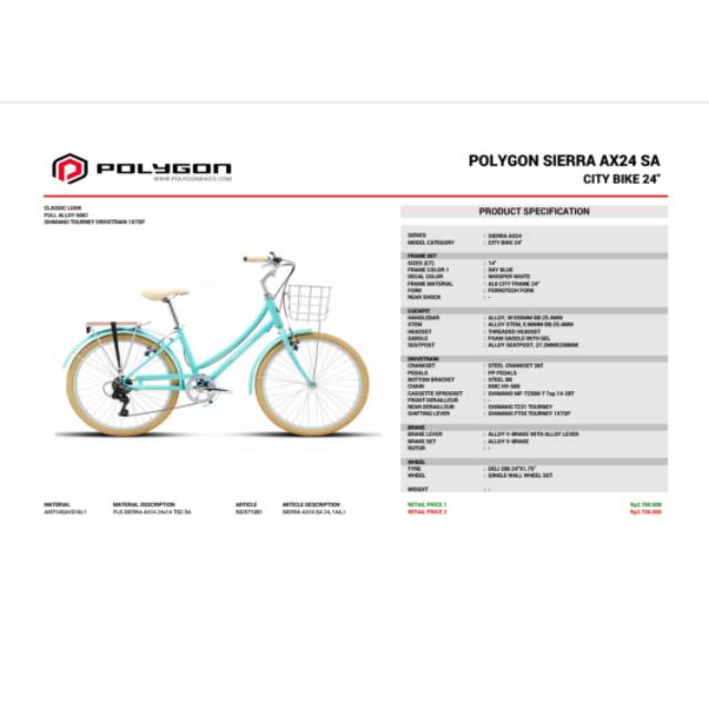 polygon sierra ax 24 inch city bike