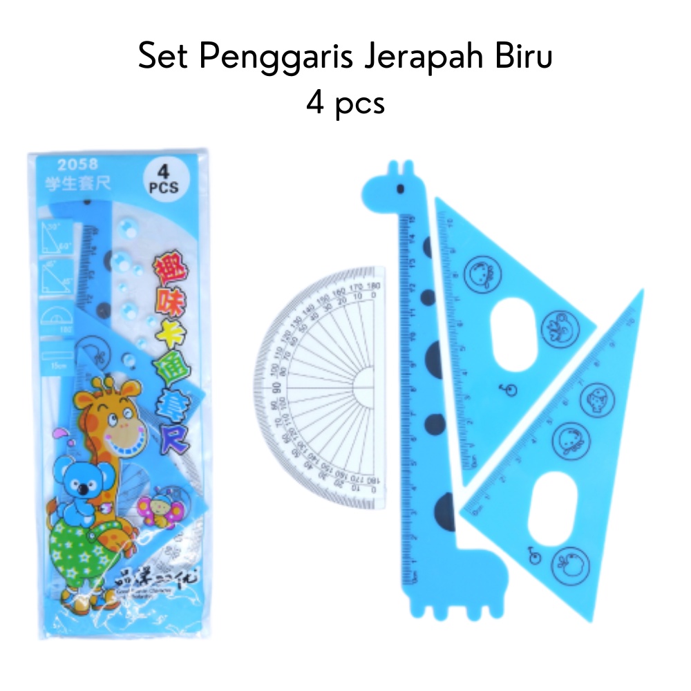 Jual Set Penggaris Matematika Jerapah Pcs Ruler Set Math Giraffe