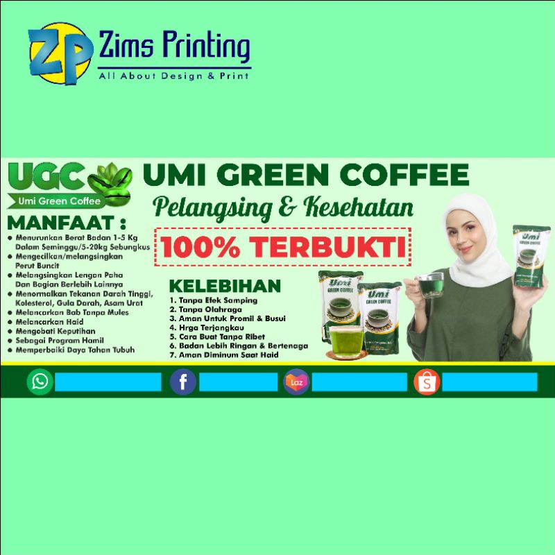 Jual Spanduk Xbanner Umi Green Coffee Shopee Indonesia