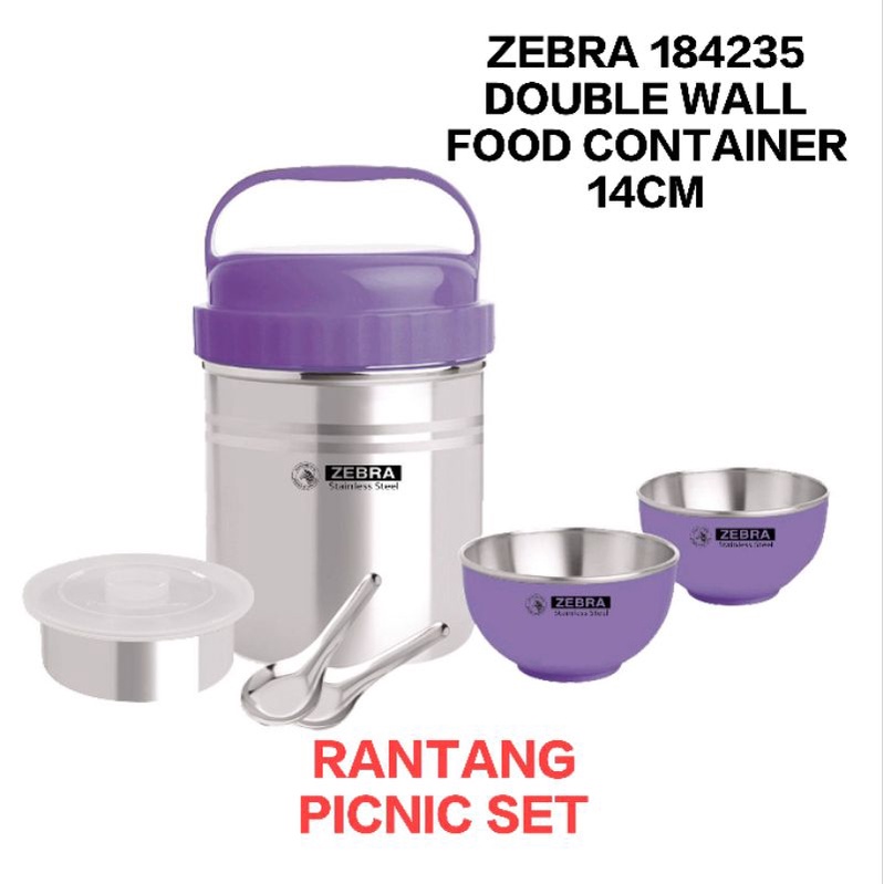 Jual ZEBRA RANTANG 184235 FOOD CONTAINER 14CM PIKNIK SET KOTAK MAKAN ...