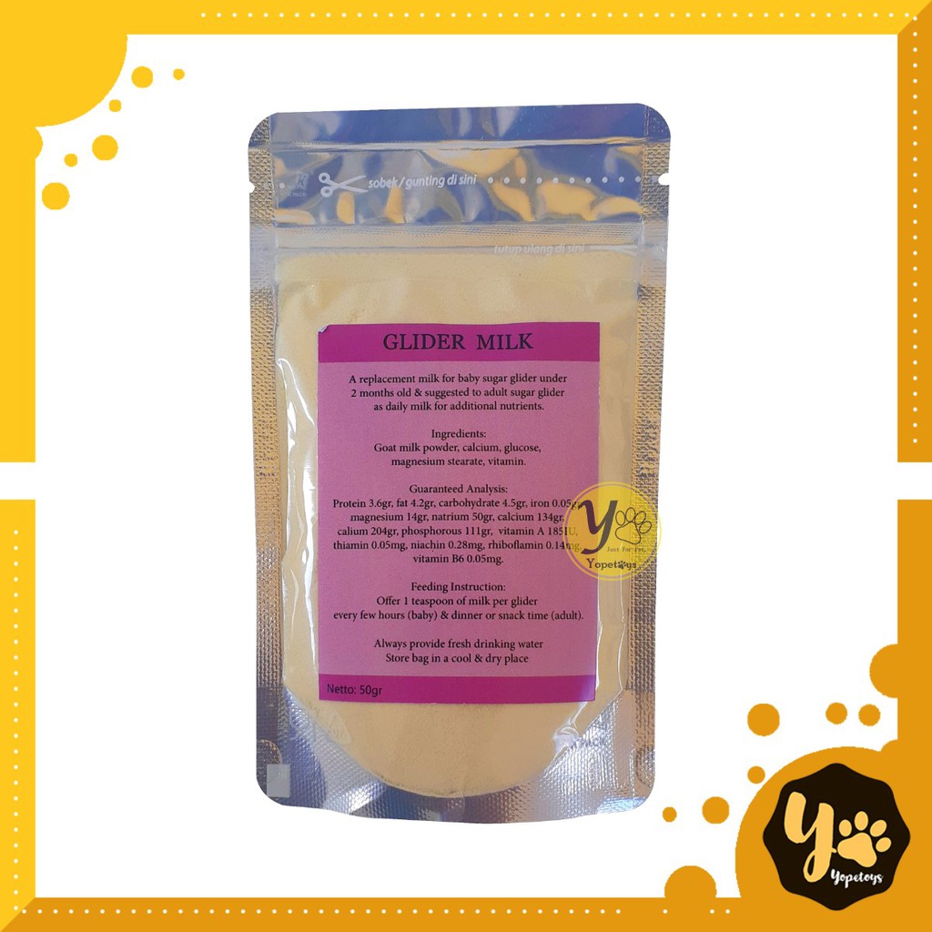 Jual GLIDER MILK 50gr Susu Sugar Glider Joey dan Dewasa Makanan Sugar ...