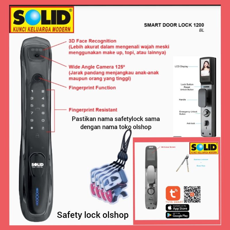 Jual smart lock door lock sdl 1200 solid | Shopee Indonesia