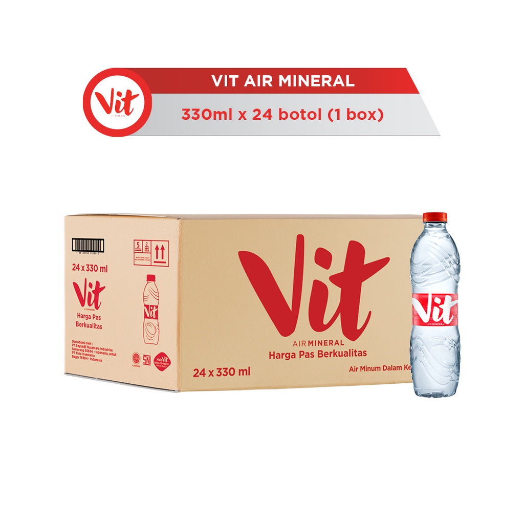 Jual Vit Air Mineral 330ml X 24 Botol Khusus Sameday Instant Shopee Indonesia 8969