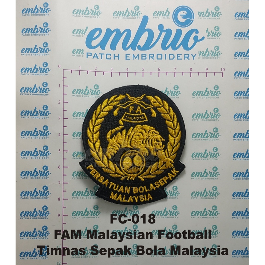 Jual Bordir Jogja FC-018 Patch FAM Malaysian Football Bordir Logo ...
