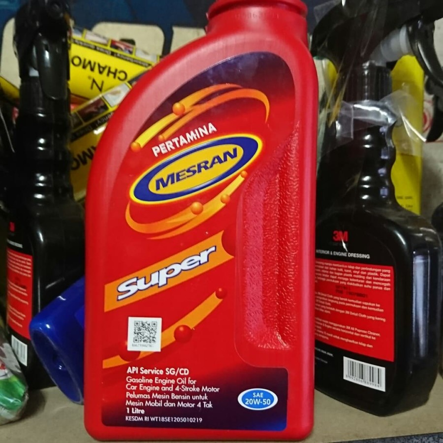 Jual Oli Mobil Pertamina Mesran Super 20W 50 1 Liter API SG CD Jaso MA ...
