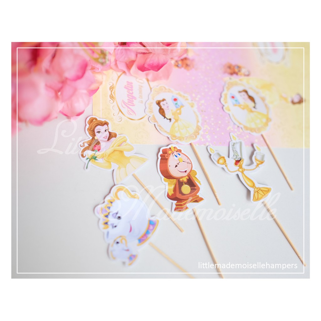 Jual Cupcake toppers Beauty and the Beast / Belle | Shopee Indonesia