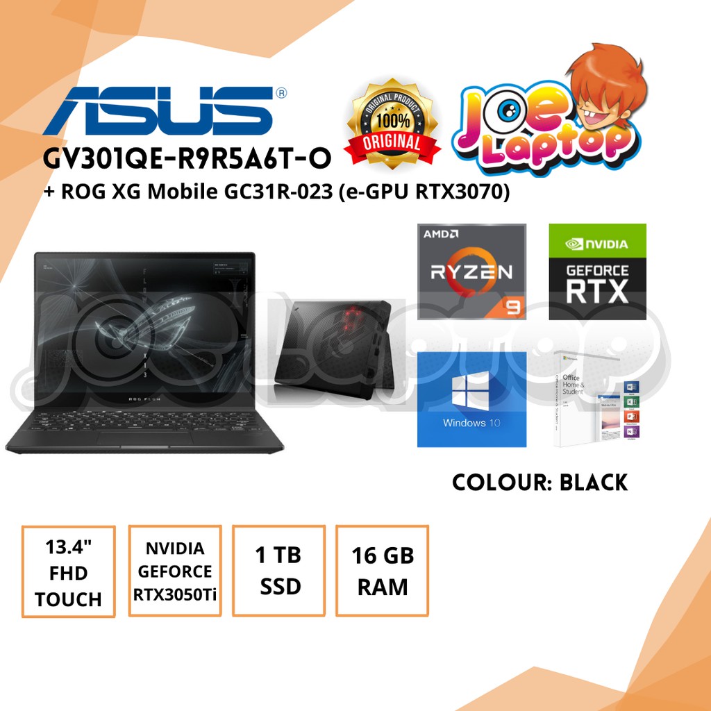 Jual Asus ROG Flow X13 GV301QE-R9R5A6T-O Black Ryzen 9 5900HS Win10 ...