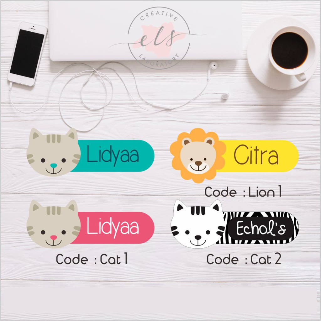 Jual stiker label nama custom waterproof anti air | Shopee Indonesia