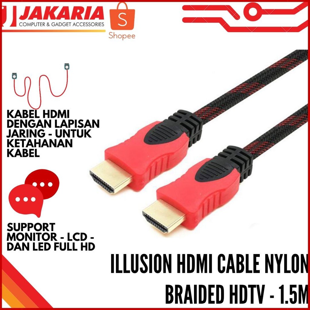 Jual ILLUPRO Kabel HDMI to HDMI 1.5 meter Full HD Berkualitas Illupro