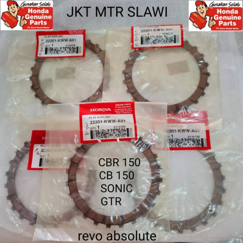 Jual Kww A Kampas Kopling Plat Kopling Cbr Cb Sonic Supra Gtr Set Sesuai Ori