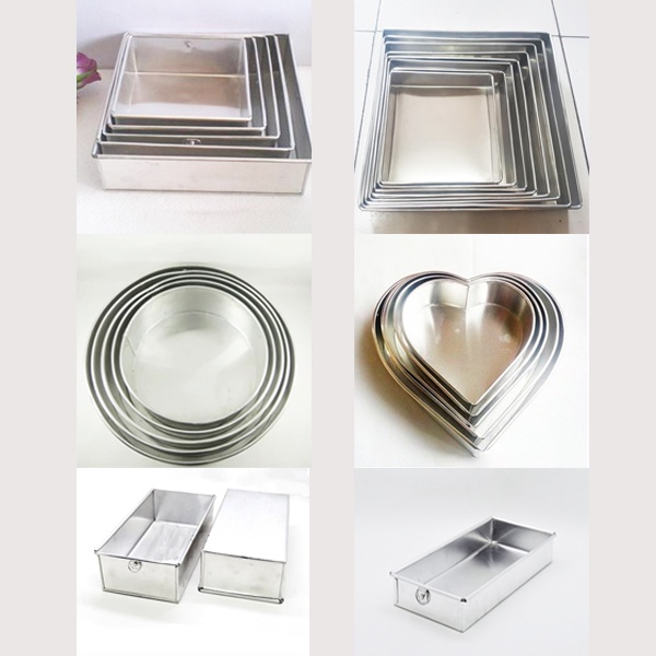 Jual Loyang Kotak Bulat Brownies Hati Cake Bolu Aluminium Kue Kukus