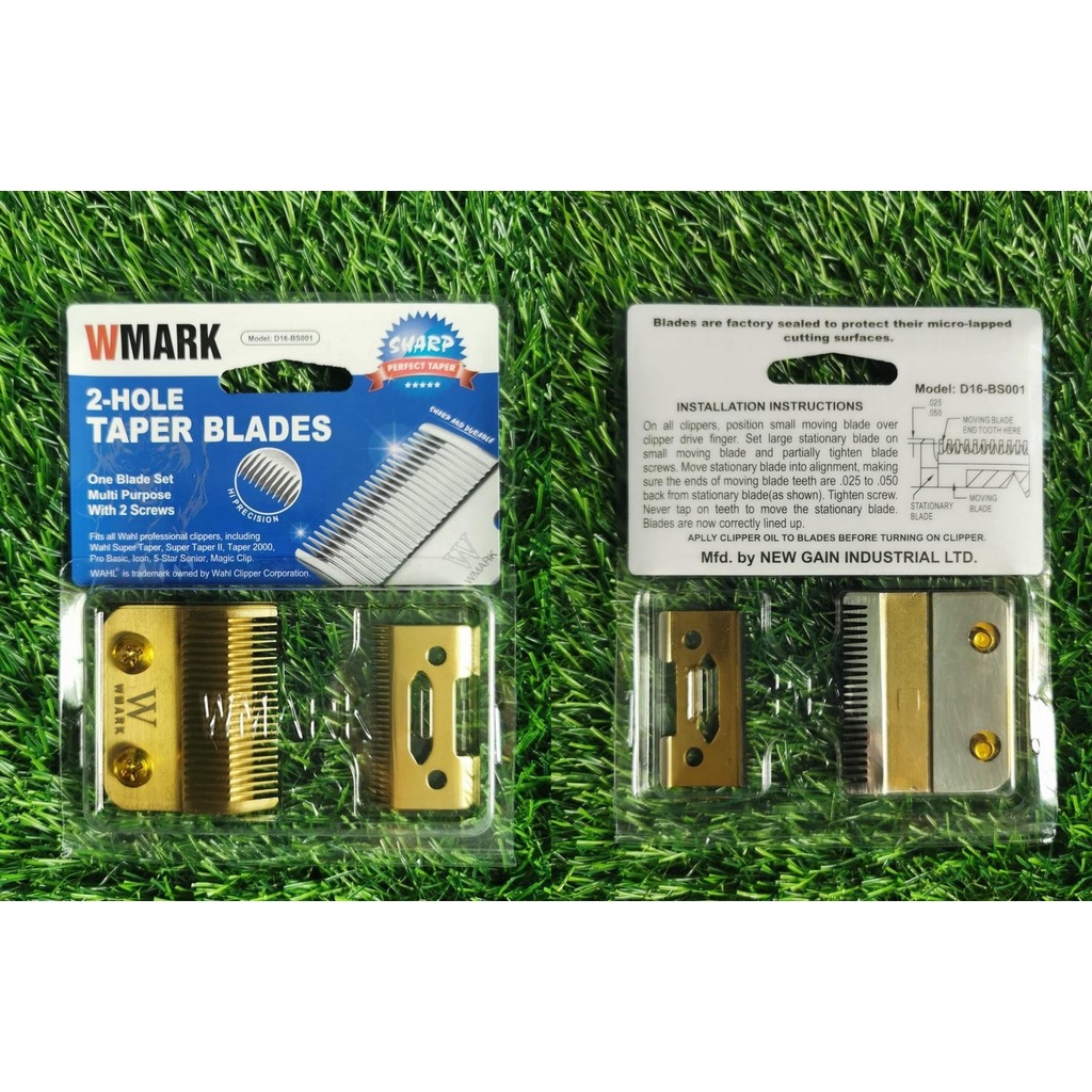 Jual WMARK D16-BS001 Multipurpose 2-Hole Taper Blades Set - Gold ...