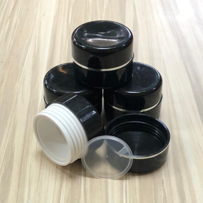 Jual [50 PCS] POT CREAM 12 GRAM HITAM Bawah Ada Simbol Titik | Shopee ...