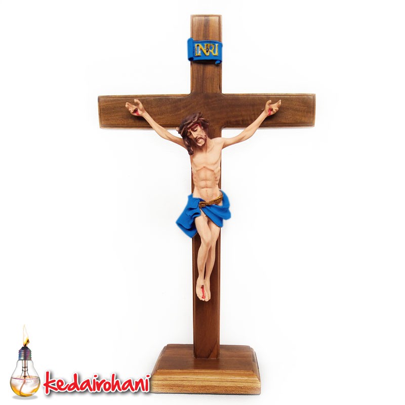 Jual Salib Duduk Kayu Tinggi 30 Cm Corpus Courpus Patung Tubuh Yesus Inri Fiberglass 1 Dan 2 4501