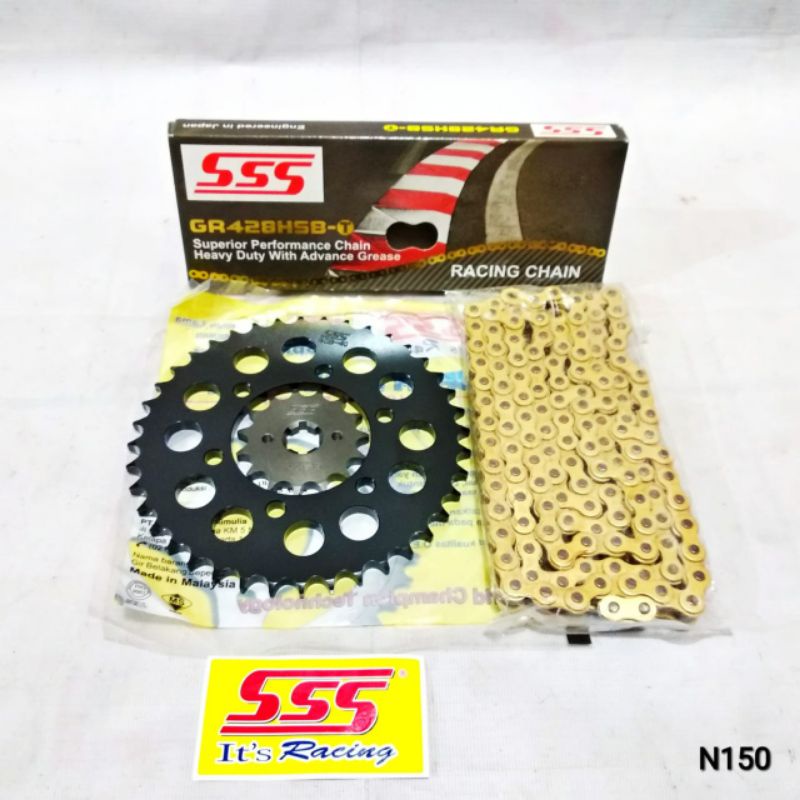 Jual Gear Set SSS 428 Ninja 150 R / RR dan Rantai SSS HSBT Shopee