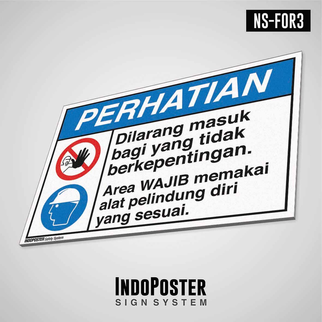 Jual Safety Sign Rambu K3 PVC ANSI Dilarang Masuk Gunakan APD Yang