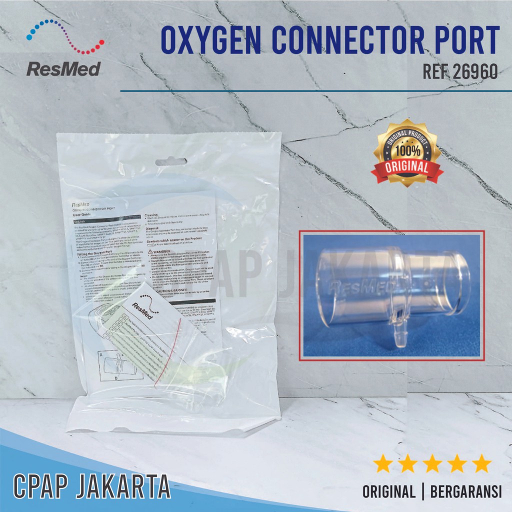 Jual Oxygen Connector Port ResMed for CPAP and Bilevel Port Oksigen ...