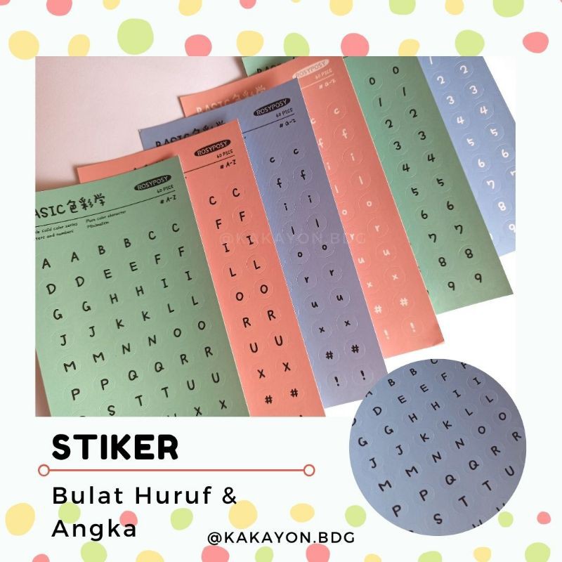Jual Stiker Reward Label Huruf Besar Kecil dan Angka Bulat Warna ...