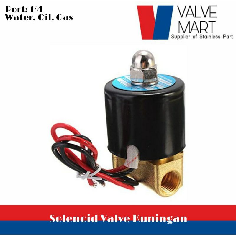 Jual Solenoid Valve Kuningan 1 4 Normal Close AC 220 DC 24 Shopee