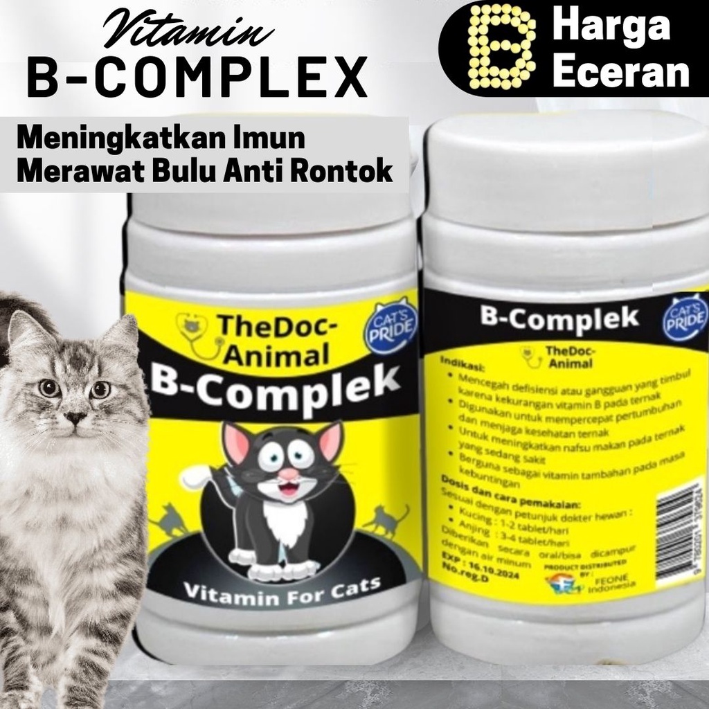 Jual Vitamin B COMPLEX Vitamin & Mineral Kucing Vitamin Kucing Hamil