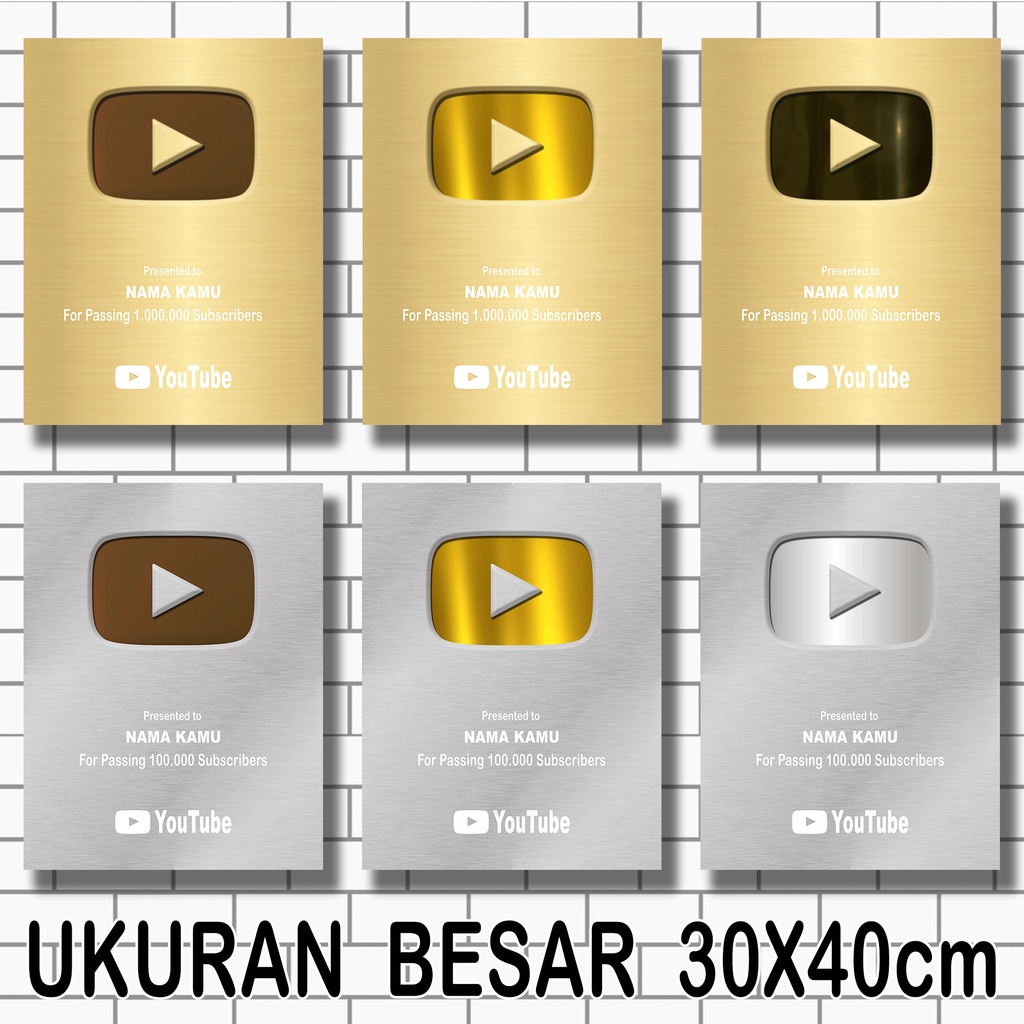 Jual Play Button youtube besar, custom nama chanel sendiri | Shopee ...