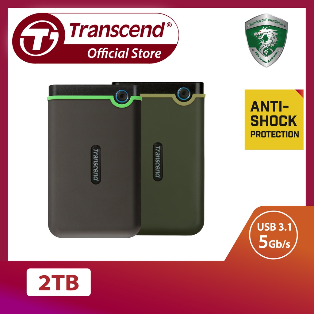 Jual Transcend External HDD StoreJet 25M3 [2TB] | Shopee Indonesia