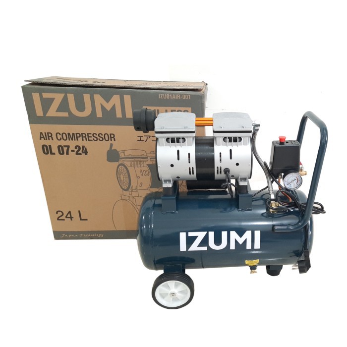 Jual IZUMI Mesin Kompresor 0.75HP 24 Liter OILESS Tanpa Oli Silent OA ...