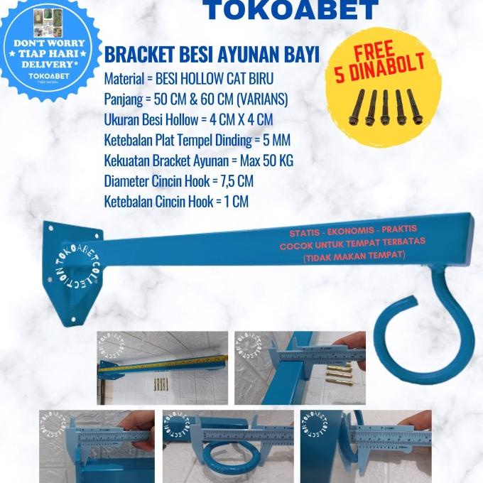 Jual Bracket Wall Besi Ayunan Bayi Besi Tebal Tempel Tembok Dengan